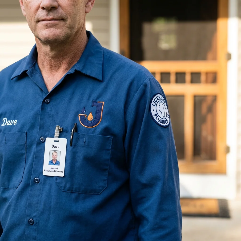Licensed plumber showing ID badge in West Sand Lake, NY